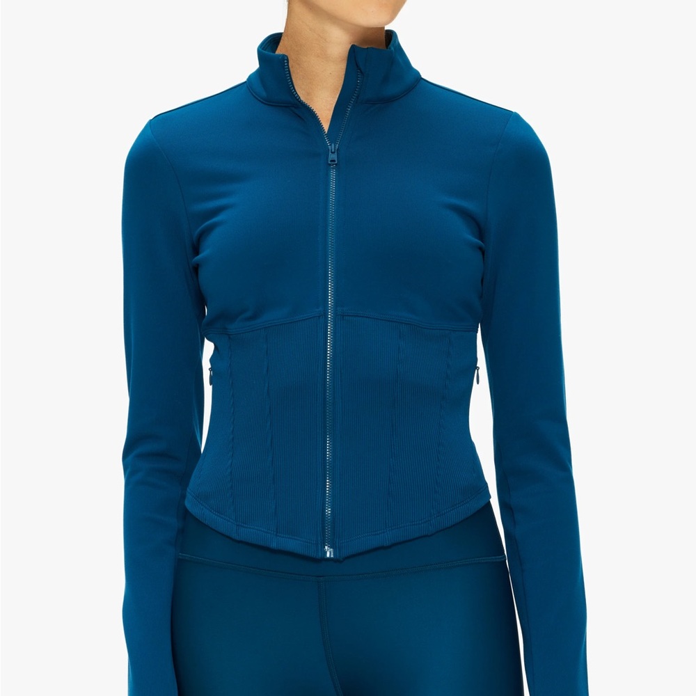 NWOT Alo Yoga Eclipse Blue Corset Jacket